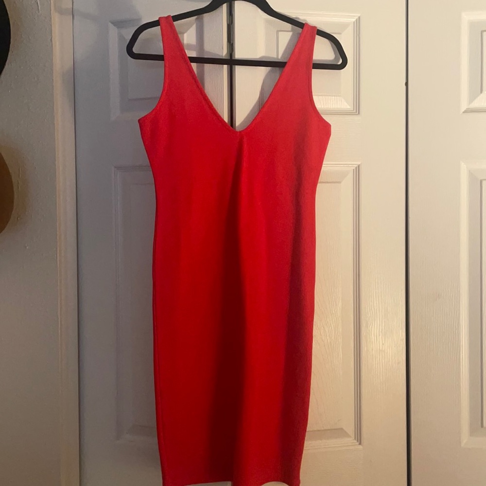 BRAND NEW W/ TAGS Forever 21 Bright Red Mini Bodycon Dress, Size L
